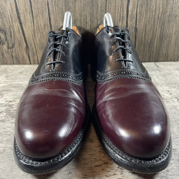Allen Edmonds Polo Shelton Burgundy Leather Oxford Dress Shoes Sz 11.5 A Narrow - Picture 5 of 10